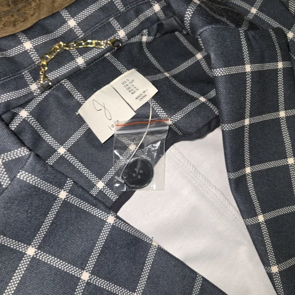 Joie Black and White Grid Trench Coat - Picture 7 of 16